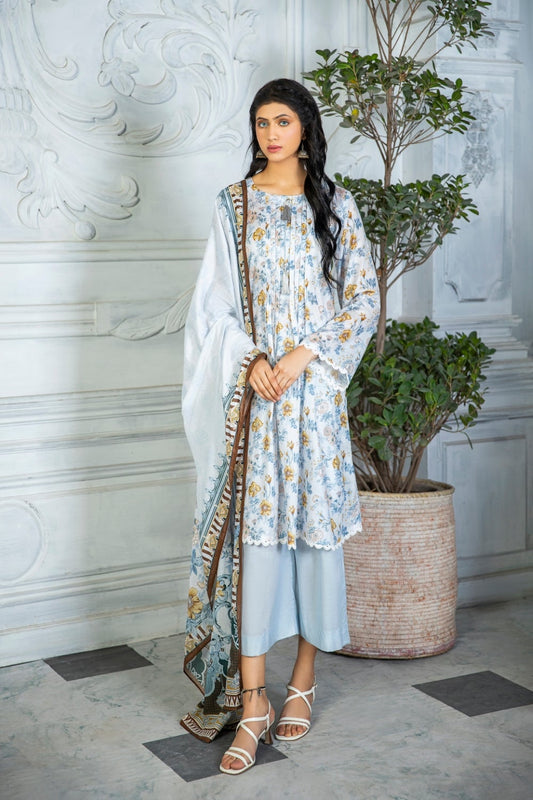 Ittehad Crystal Printed Lawn Unstitched 3 Piece Suit - LF-CL-21154B - Summer Collection