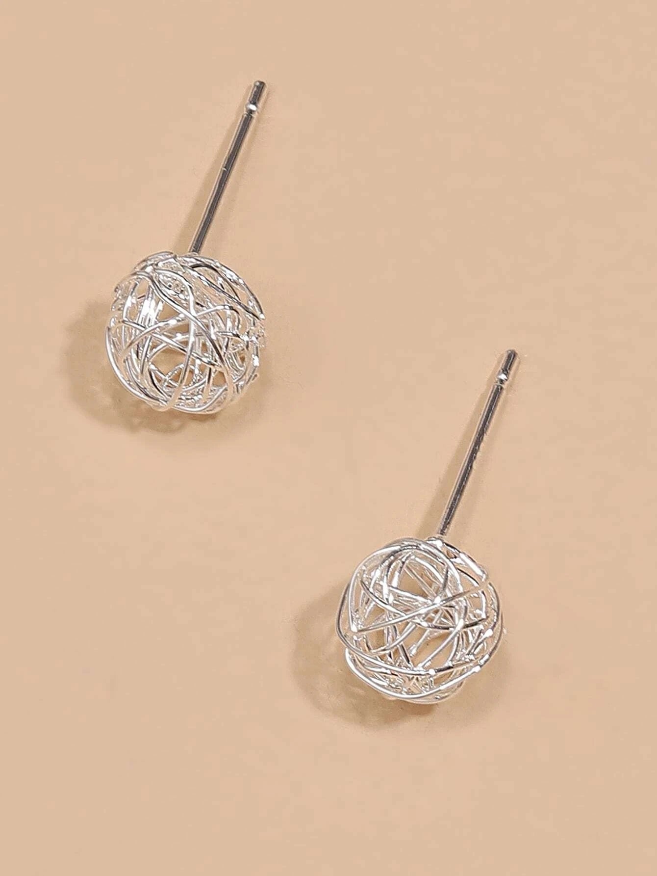 Ball Design Hollow Earrings - HDJ 212