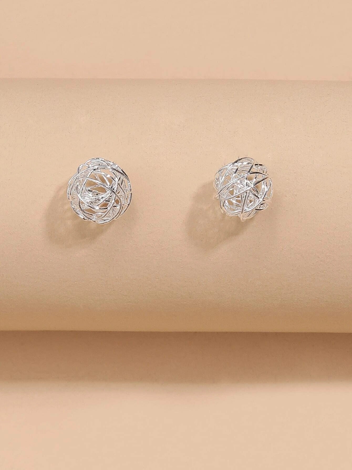 Ball Design Hollow Earrings - HDJ 212
