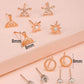 6pairs Fish Tail & Starfish Stud Earrings - HDJ 213