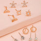 6pairs Fish Tail & Starfish Stud Earrings - HDJ 213
