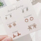 6pairs Fish Tail & Starfish Stud Earrings - HDJ 213