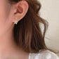 Rhinestone Flower Drop Earrings - HDJ 214