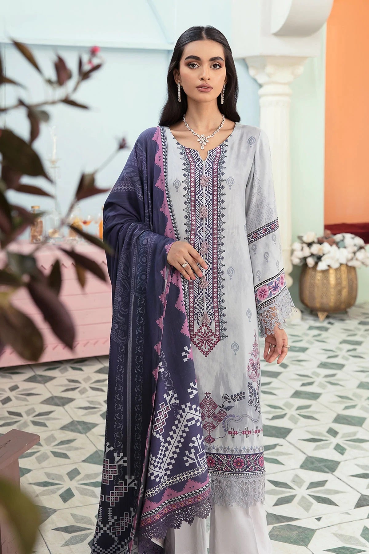 Nureh Signature Prints Marina Suits Unstitched 3 Piece SP-22 - Fall Winter