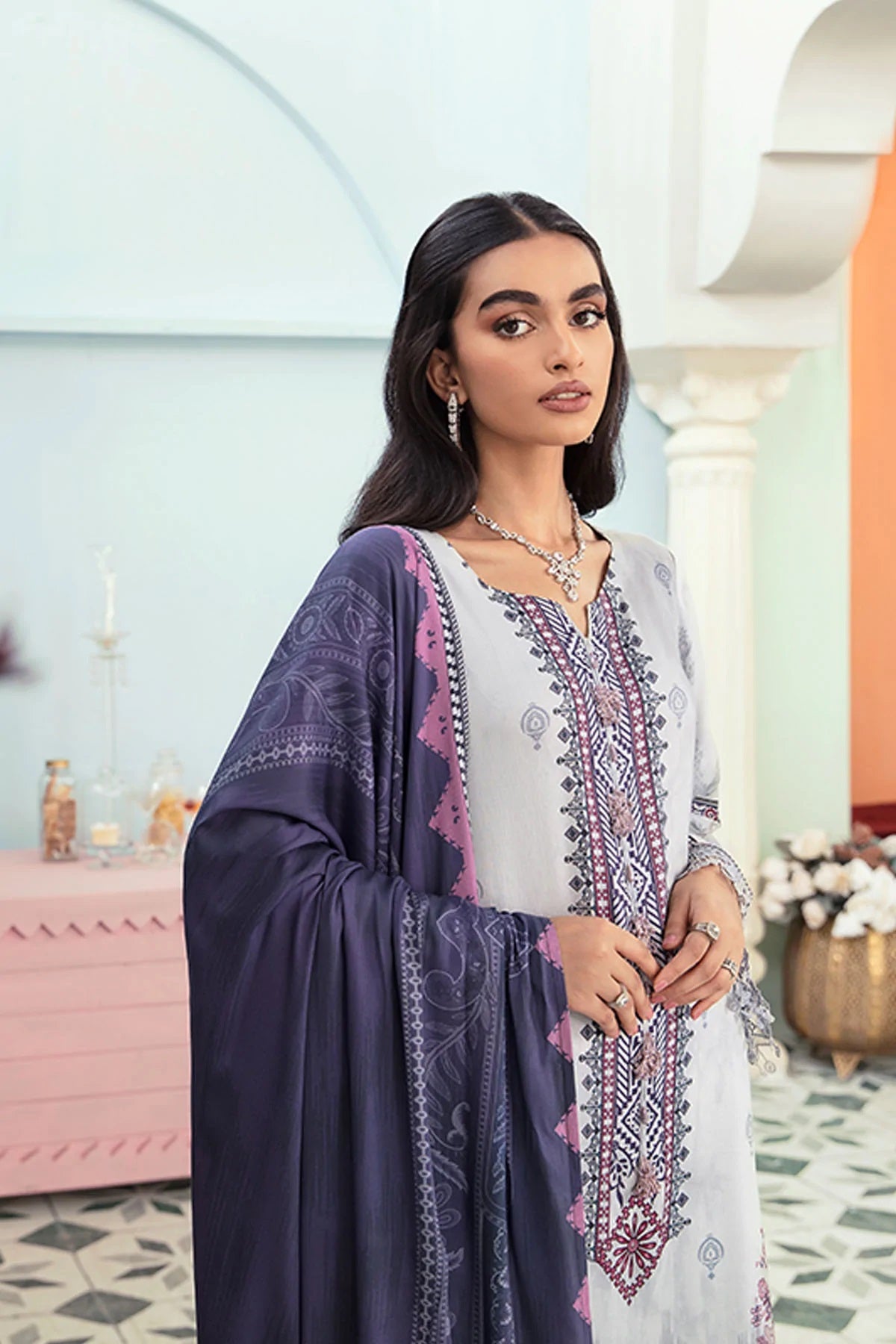Nureh Signature Prints Marina Suits Unstitched 3 Piece SP-22 - Fall Winter