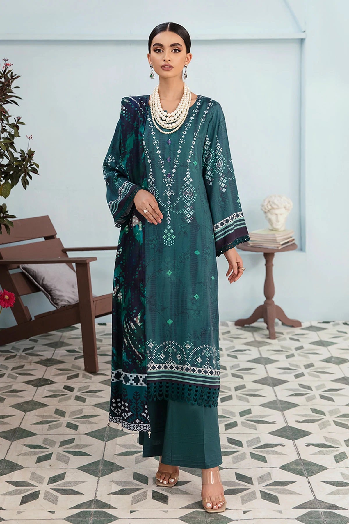 Nureh Signature Prints Marina Suits Unstitched 3 Piece SP-24 - Fall Winter