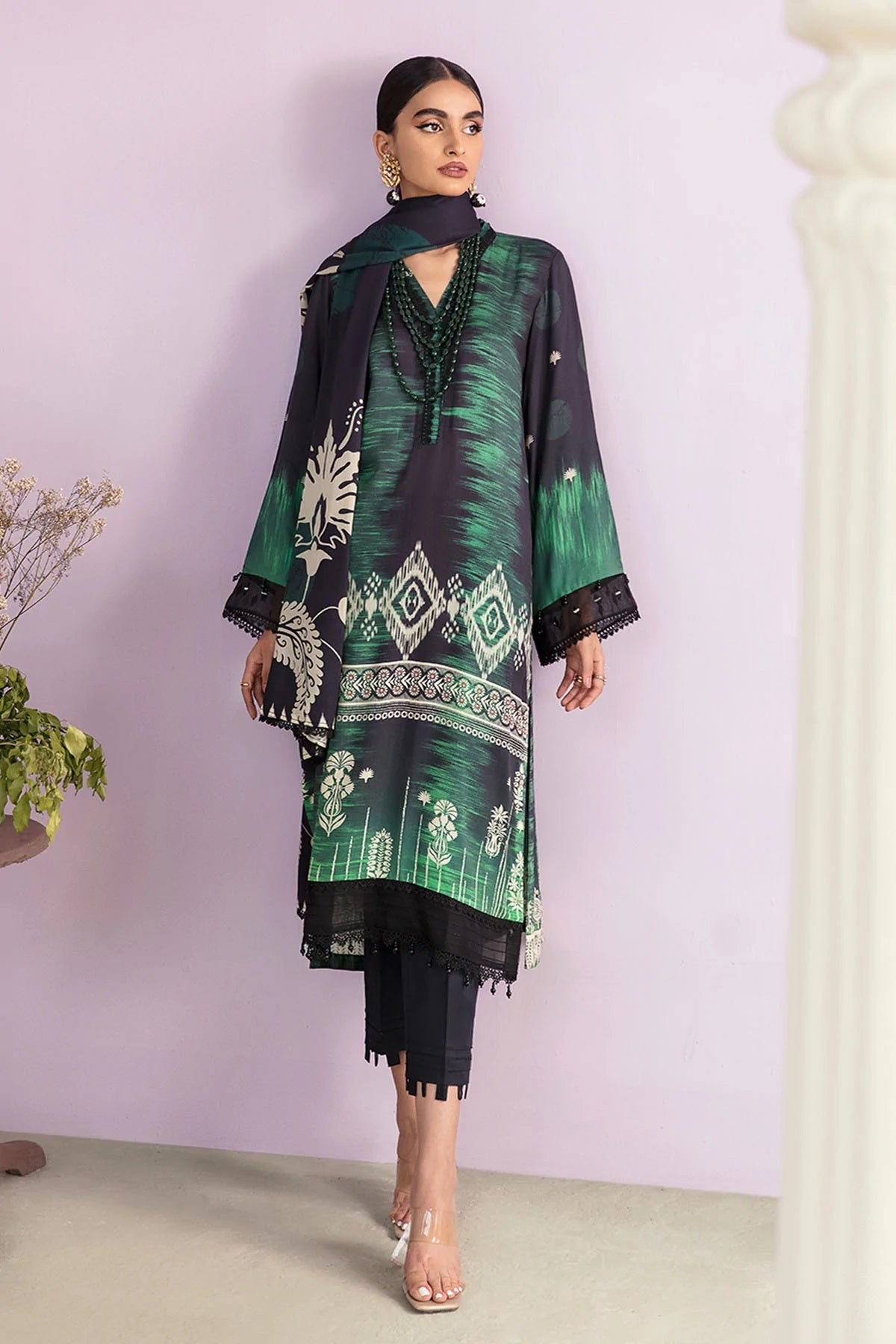 Nureh Signature Prints Marina Suits Unstitched 3 Piece SP-26 - Fall Winter