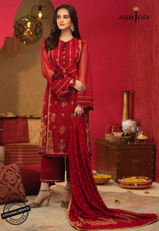 Asim Jofa Festive Organza Unstitched 3 Piece Suit - AJFC 29