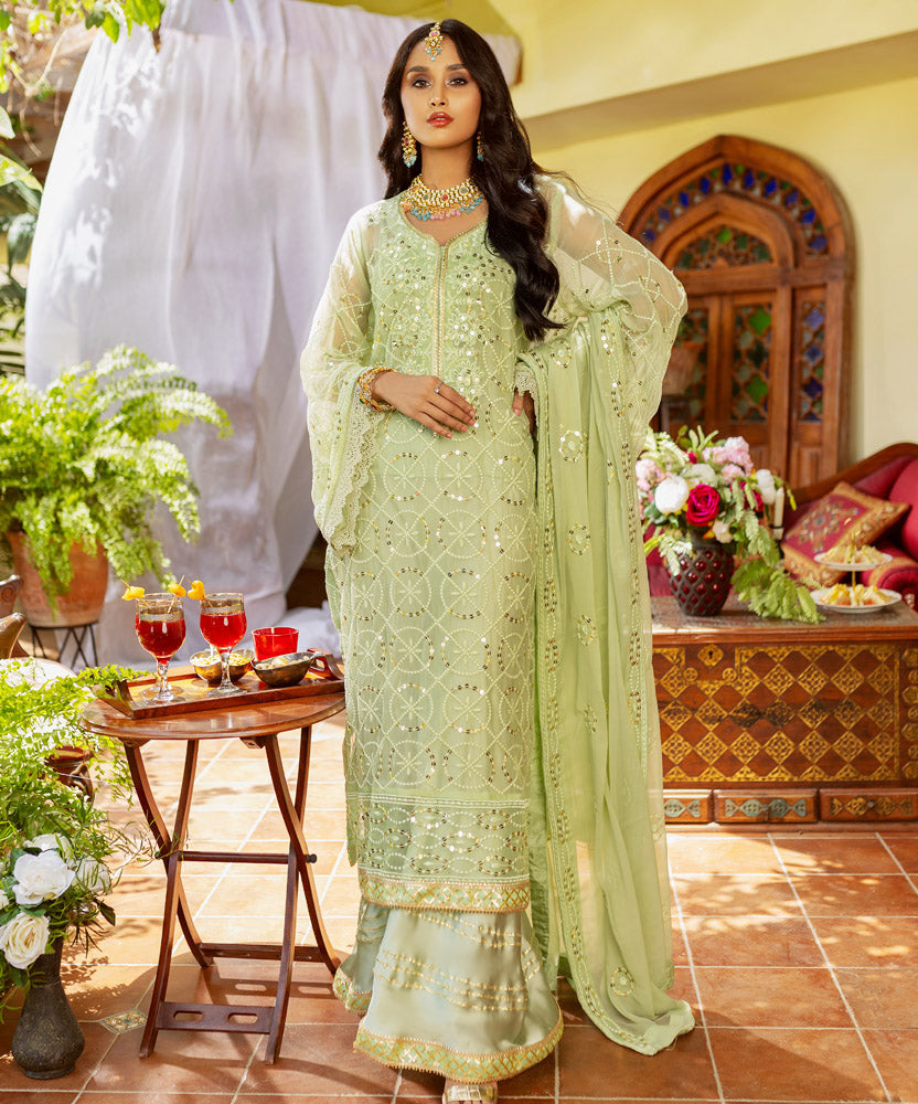 Naushad Imdad Embroidered Chiffon Suits Unstitched 3 Piece - NIC-02 Payal
