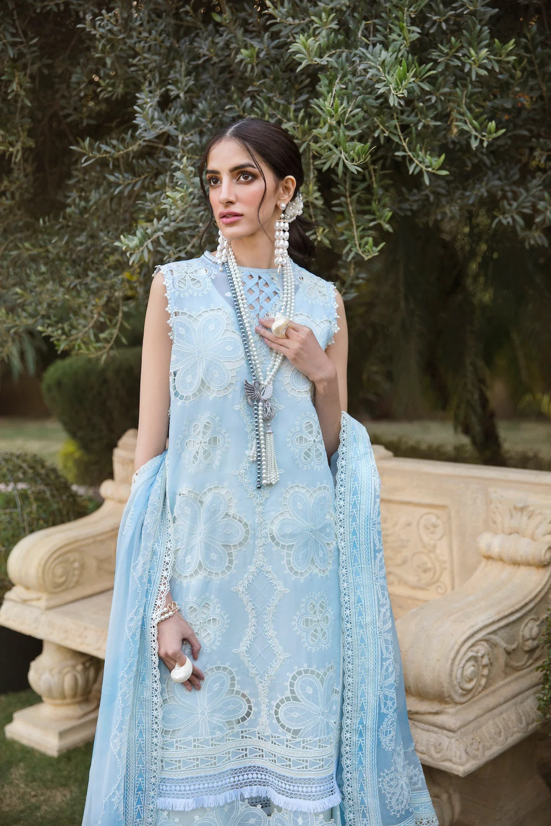 Sable Vogue Embroidered Lawn Suits Unstitched 3 Piece SL-02-23-V1 ALYSSA - Luxury Collection