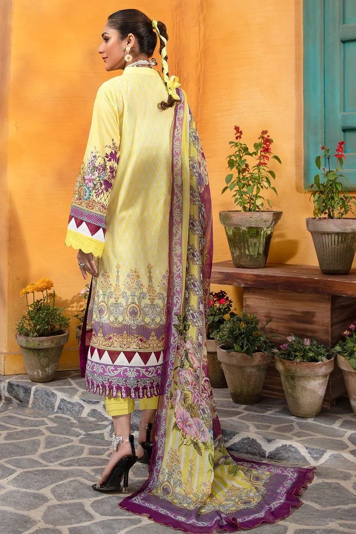 Jahanara Embroidered Lawn Suits Unstitched 3 Piece J16-02 Canary Yellow