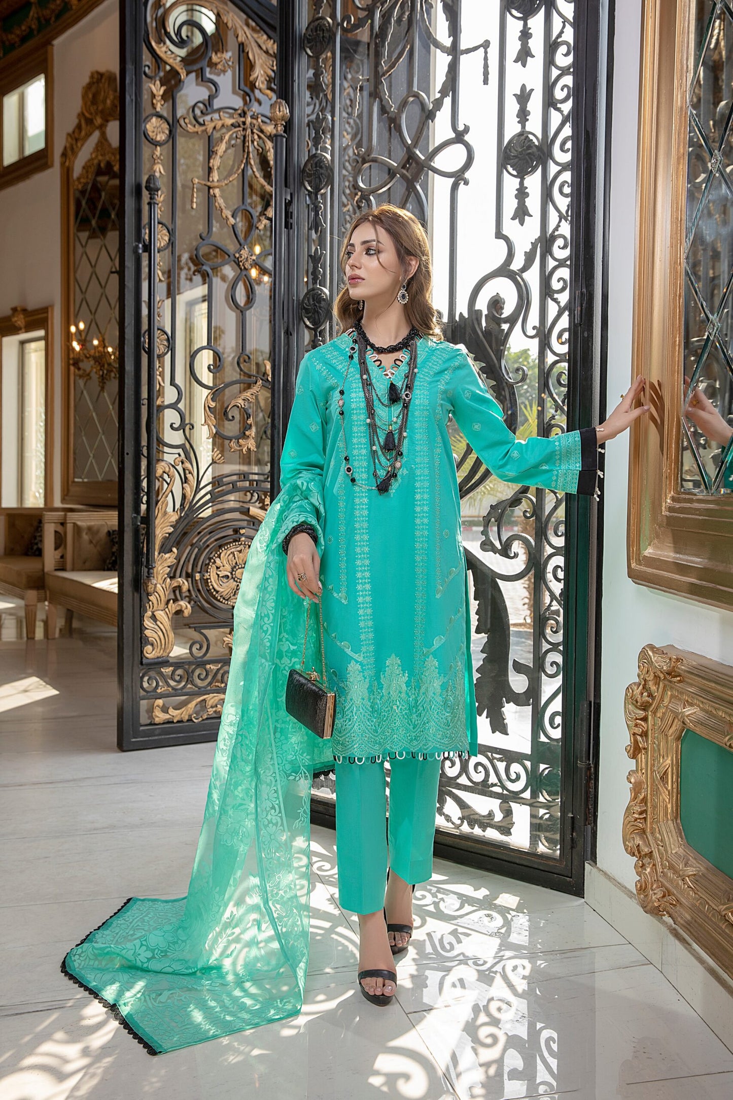 Kalyan Embroidered Lawn with Burn Out Dupatta Unstitched 3 Piece Suit – KBO-02