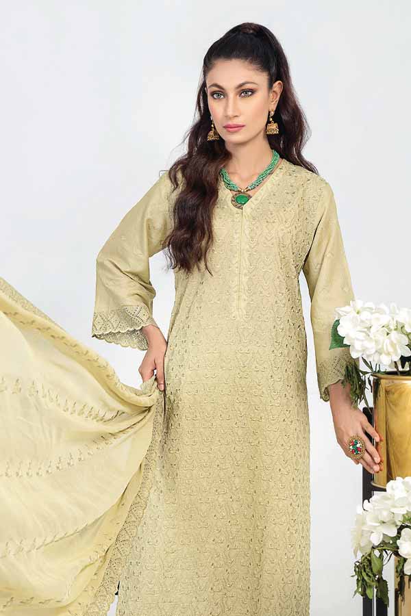 Breeze by Aalaya Embroidered Chikankari Lawn 3 piece Unstitched Dress - D02