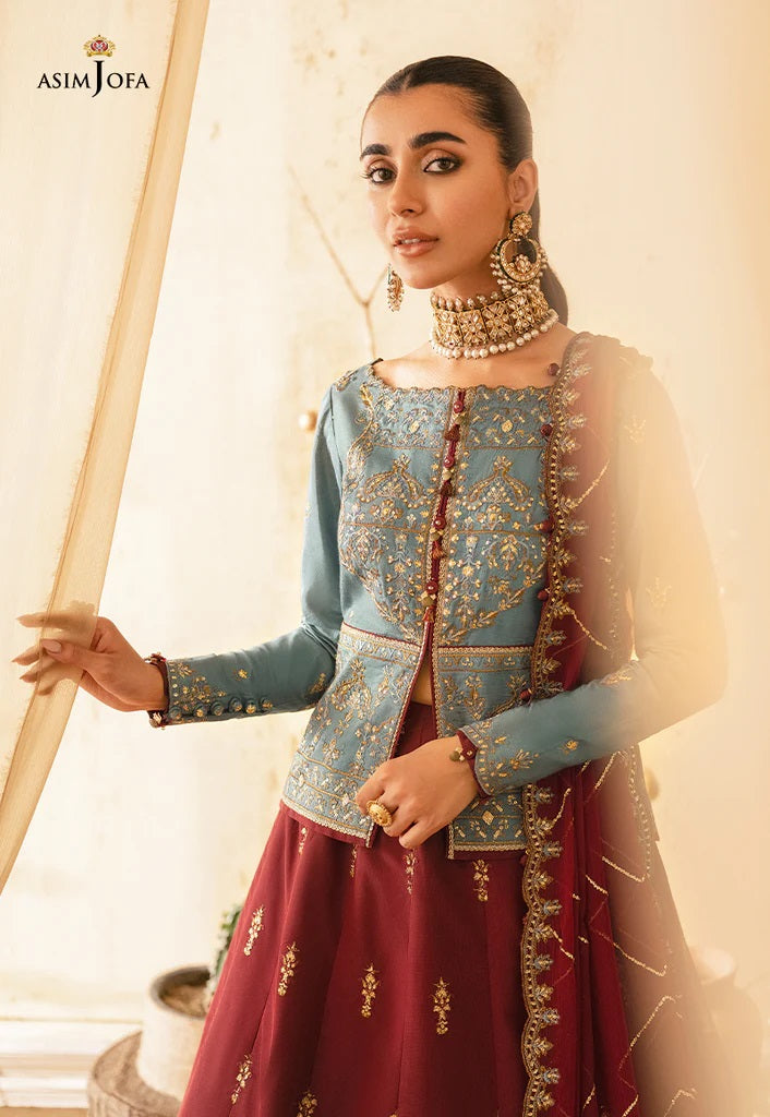 Mehr o Mah by Asim Jofa Festive Embroidered 3pc Unstitched Suit AJM-02