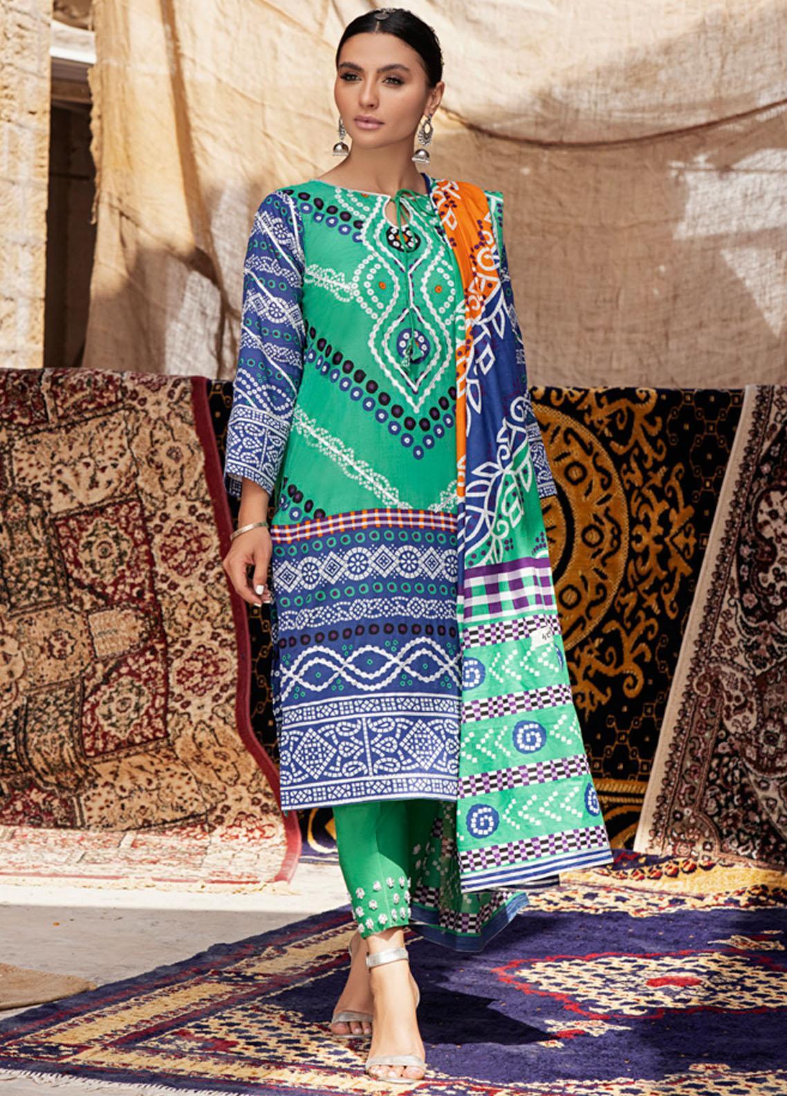Monsoon by Al Zohaib Printed Lawn Suits Unstitched 3 Piece - 2B - Summer Collection