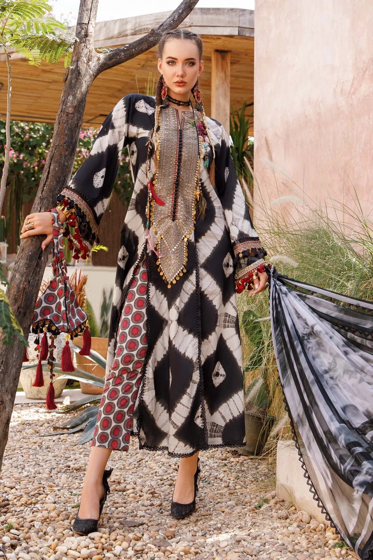 M.Prints By Maria B Embroidered Lawn Suits Unstitched 3 Piece MPT-1702-A
