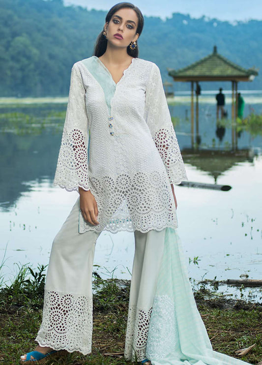 Zainab Chottani Embroidered Chikankari Lawn Unstitched 3 Piece Suit - 2b Mehr