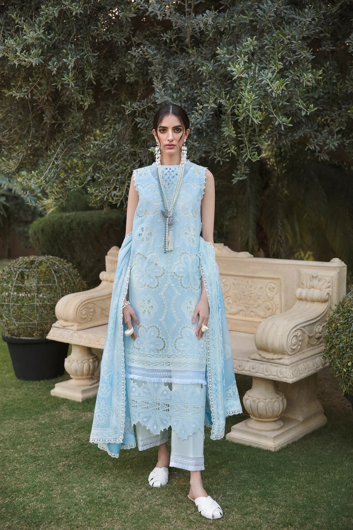 Sable Vogue Embroidered Lawn Suits Unstitched 3 Piece SL-02-23-V1 ALYSSA - Luxury Collection