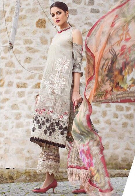 Shiza Hassan Embroidered Lawn Unstitched 3 Piece Suit - 03