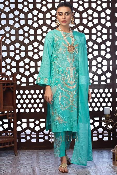Salitex Embroidered Jacquard Lawn Unstitched 3 Piece Suit - 305