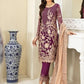 Ramsha Chevron Embroidered Chiffon Unstitched 3 Piece Suit - A 307