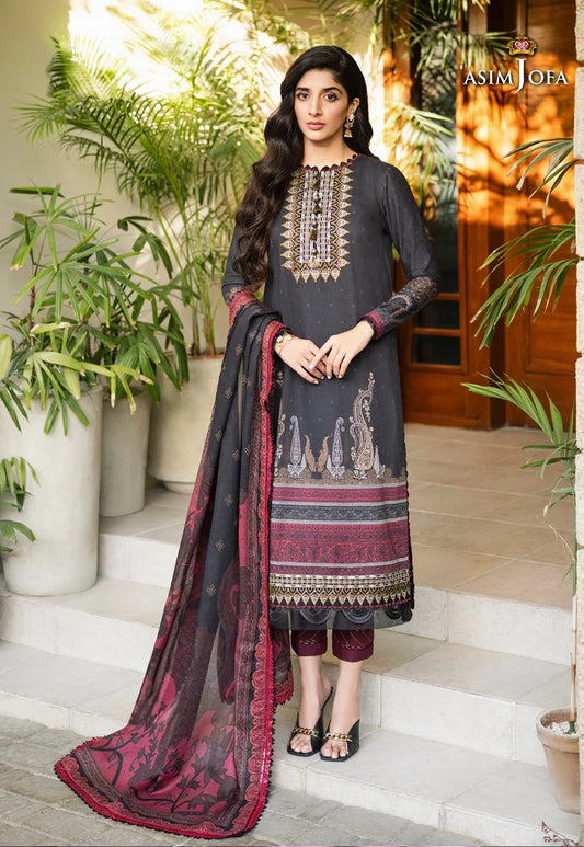 Rania by Asim Jofa Embroidered Lawn Suits Unstitched 3 Piece AJRP-32