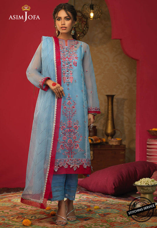 Asim Jofa Festive Organza Unstitched 3 Piece Suit - AJFC 32