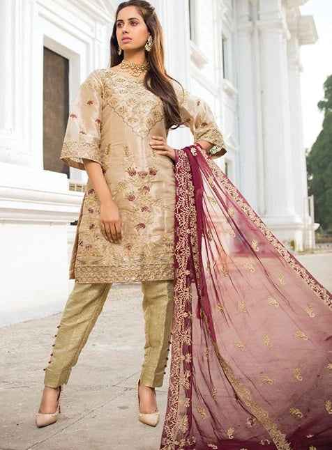 Noorma Kamal Embroidered Missouri Unstitched 3 Piece Suit NK - 03 Marigold