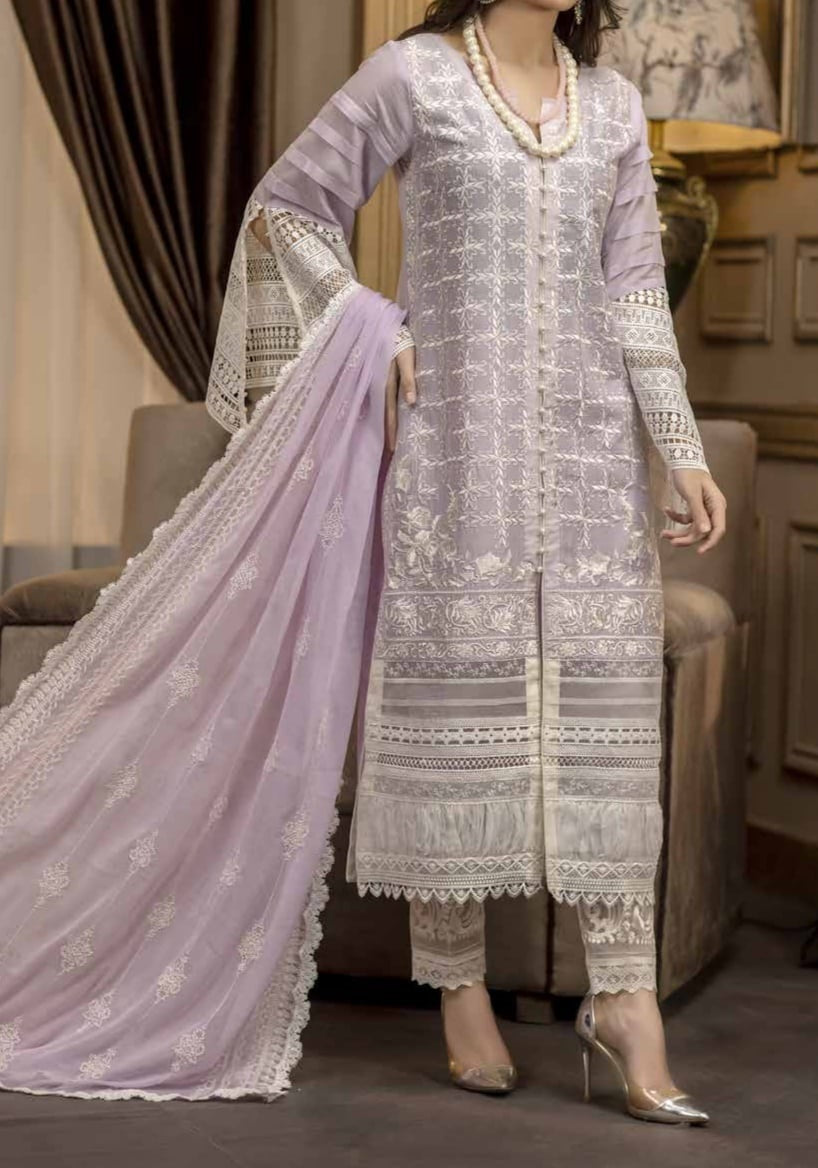 Pairahan Embroidered Chikankari Lawn Suits Unstitched 3 Piece D-03