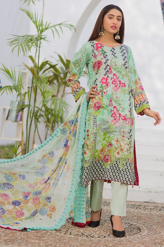 Noor Jahan Embroidered Lawn Unstitched 3 Piece Suit - SS03