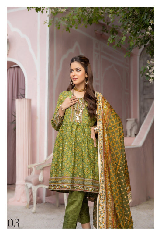 Orchid Digital Printed Lawn Unstitched 3 Piece Suit - 03 by Regalia Textile