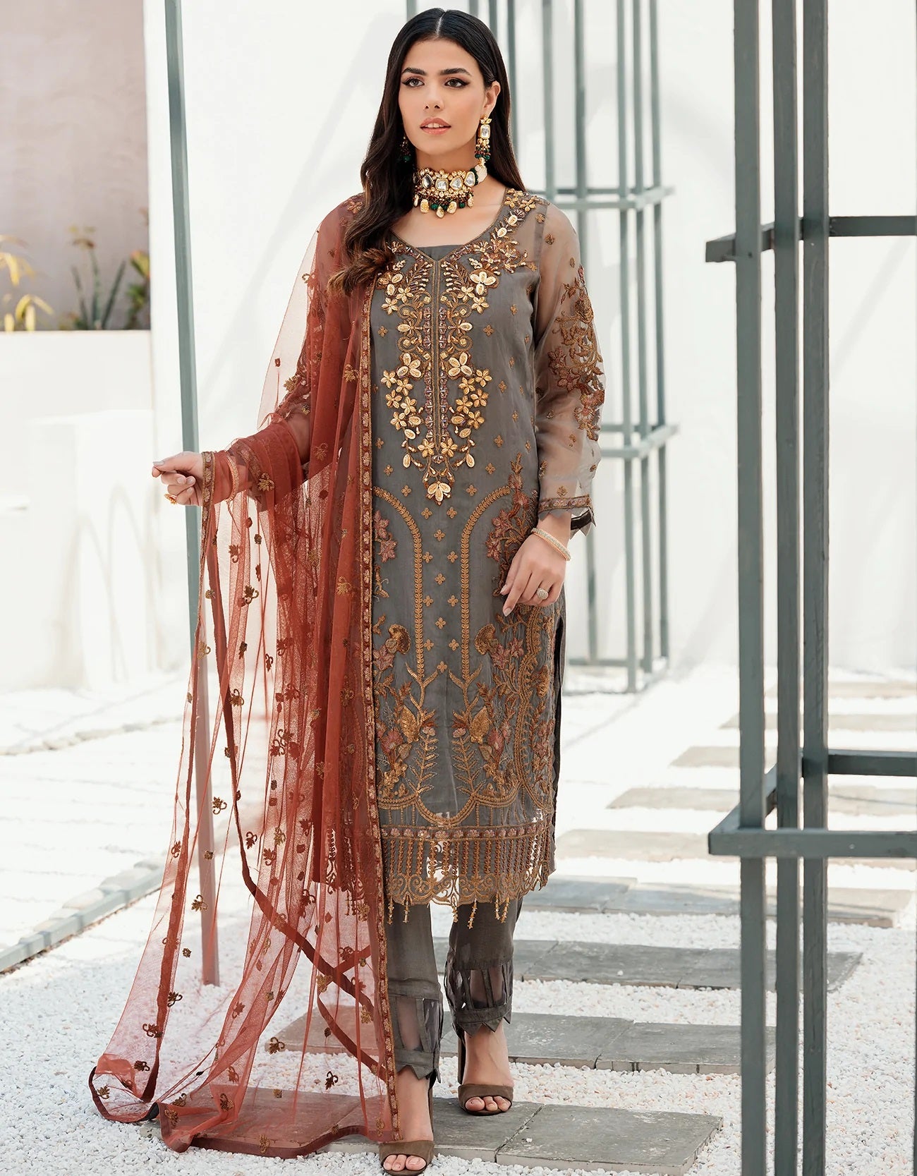 Nafasat By Emaan Adeel Embroidered Organza Suits Unstitched 3 Piece NF-03