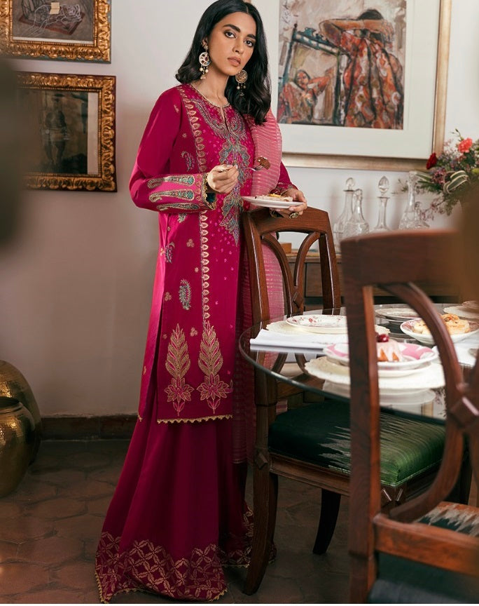 Zaha by Khadijah Shah Embroidered Lawn Unstitched 3 Piece Suit - 03 ANAHITA