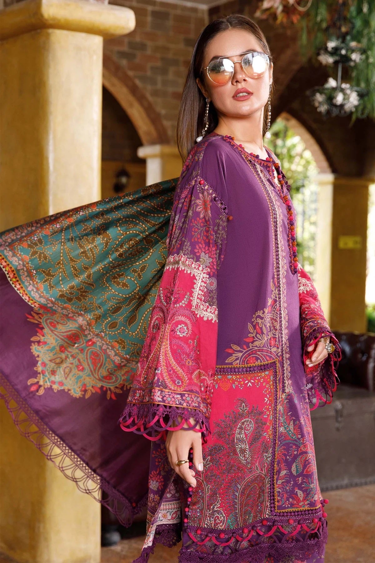 M.Prints By Maria B Embroidered Lawn Suits Unstitched 3 Piece MPT-1703-A