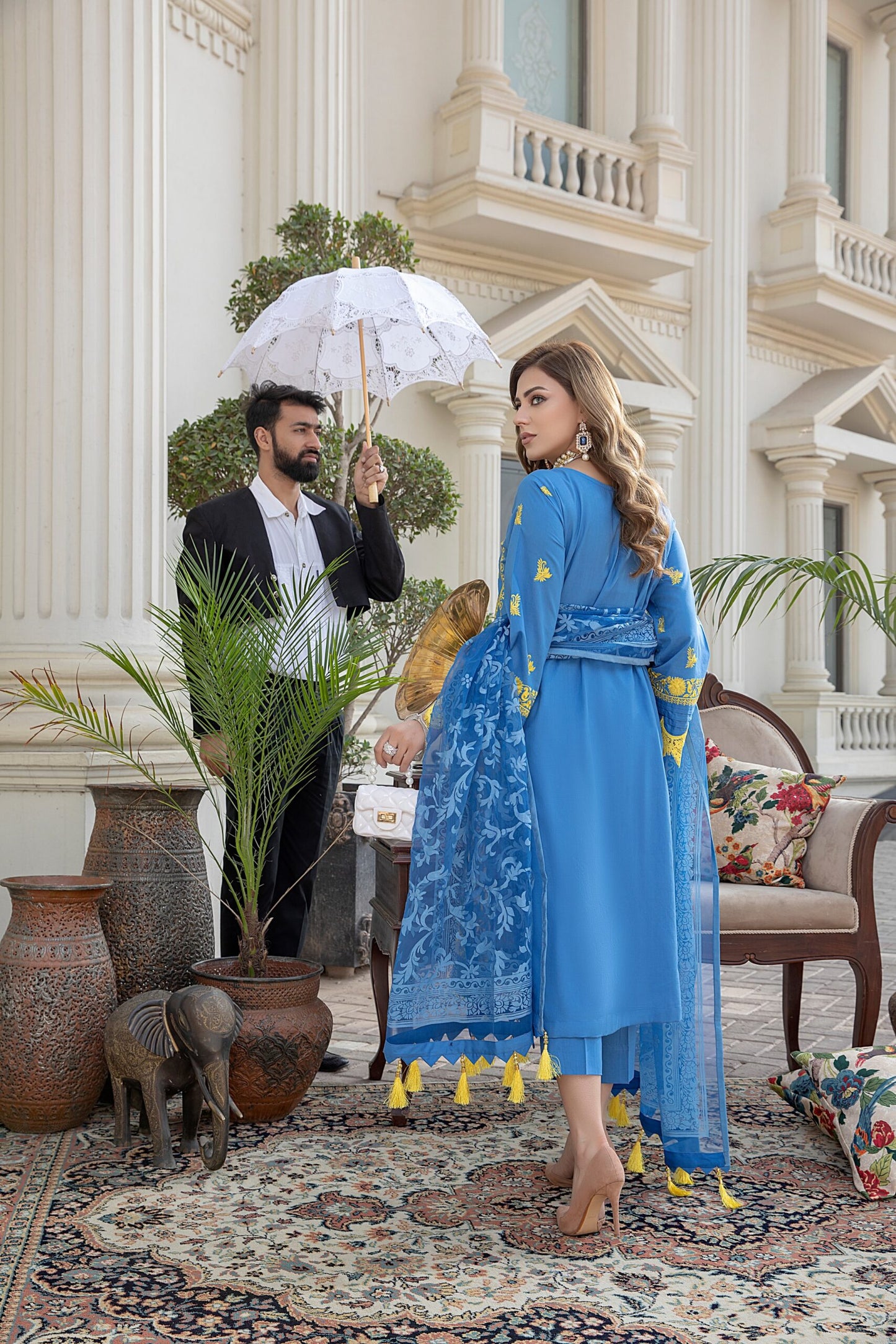 Kalyan Embroidered Lawn with Burn Out Dupatta Unstitched 3 Piece Suit – KBO-03