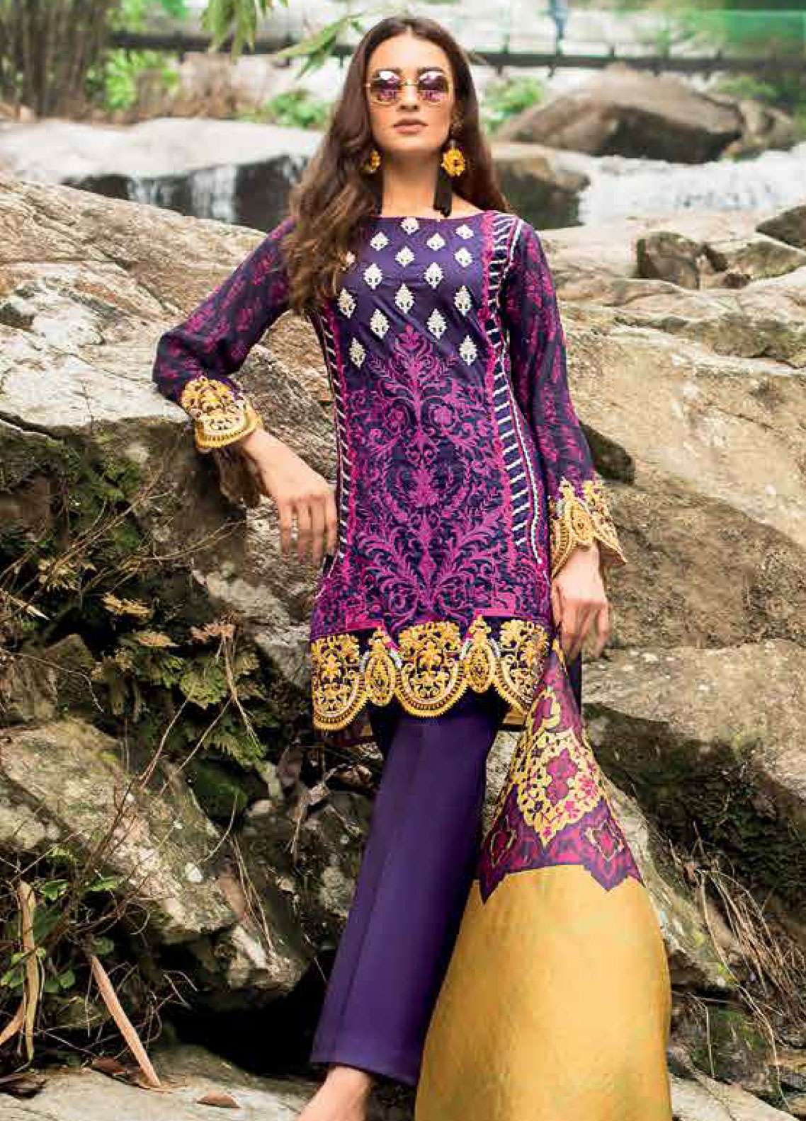 Zainab Chottani Embroidered Lawn Unstitched 3 Piece Suit - 3B Dandelion Shadows