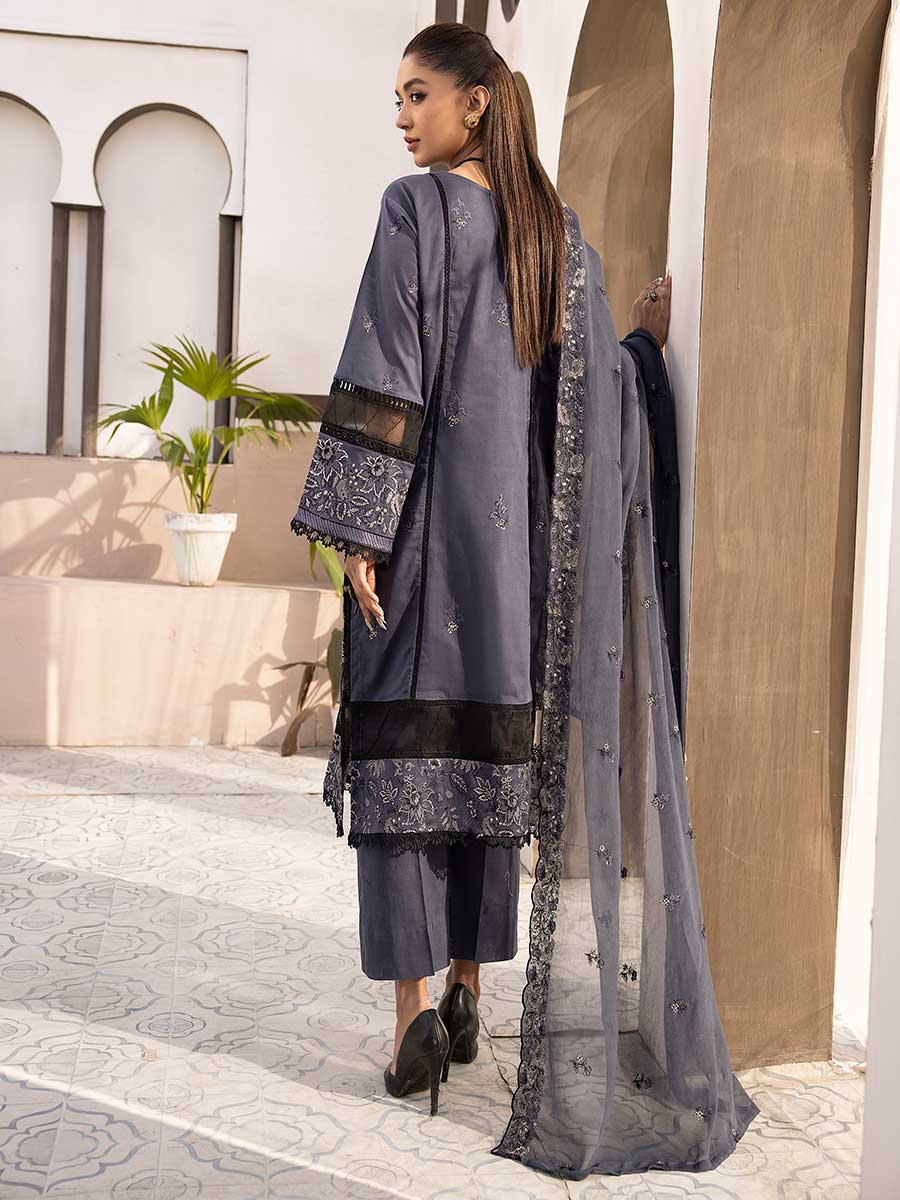 Majestic Embroidered Lawn Dress Unstitched 3pc D-03