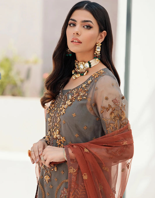 Nafasat By Emaan Adeel Embroidered Organza Suits Unstitched 3 Piece NF-03