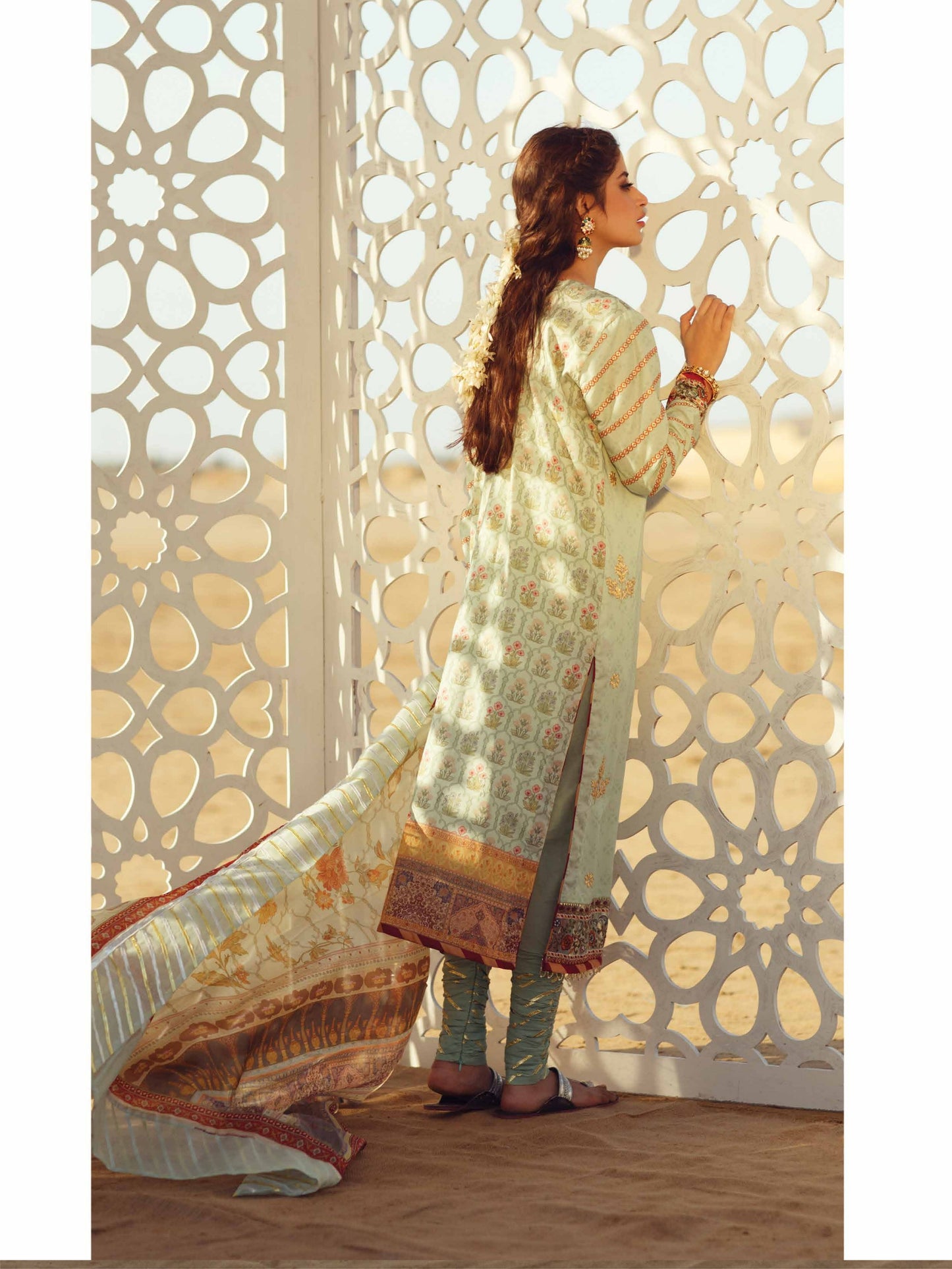 Qalamkar Luxury Festive Lawn Unstitched 3 Piece Suit - EC 03