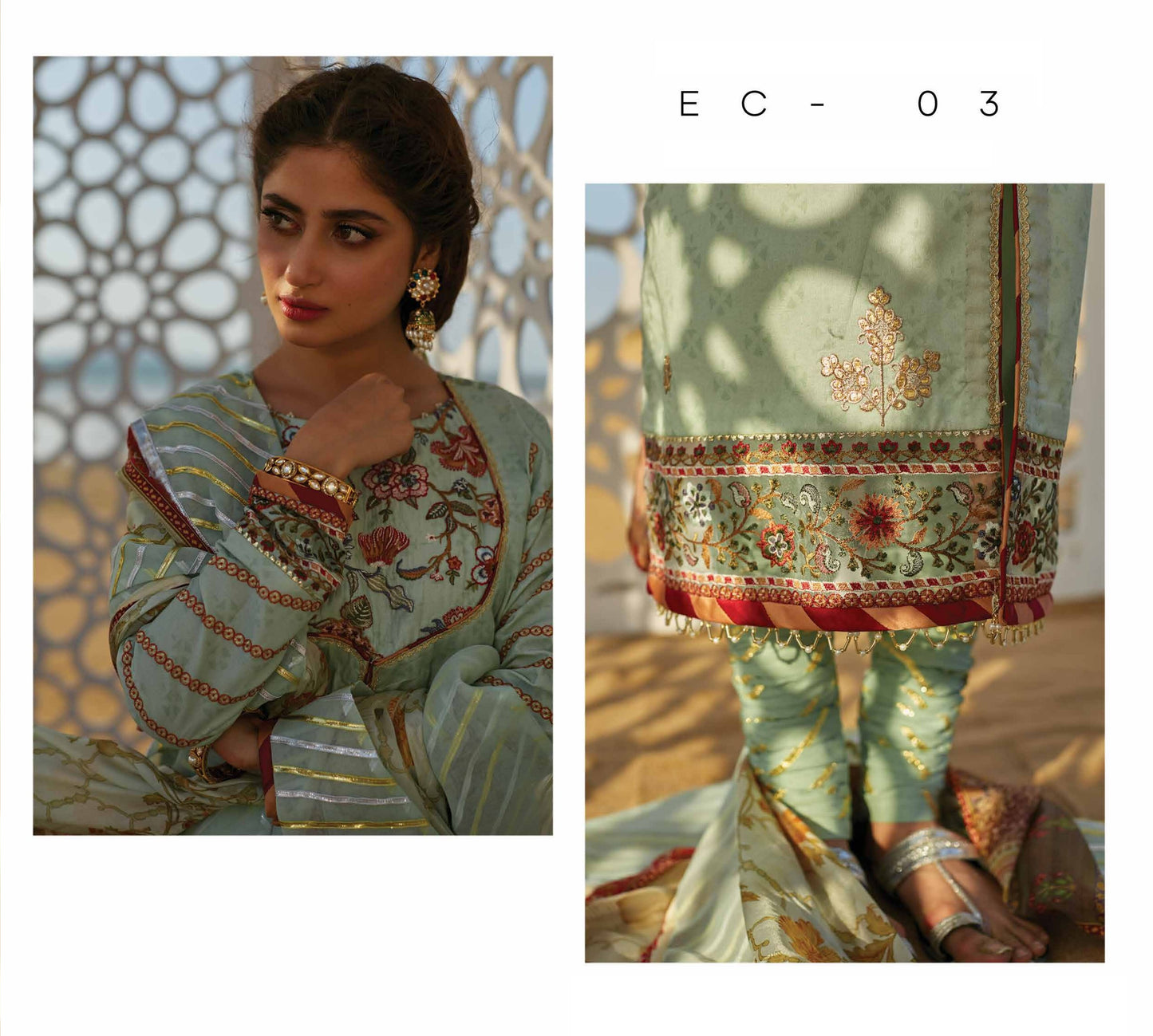 Qalamkar Luxury Festive Lawn Unstitched 3 Piece Suit - EC 03