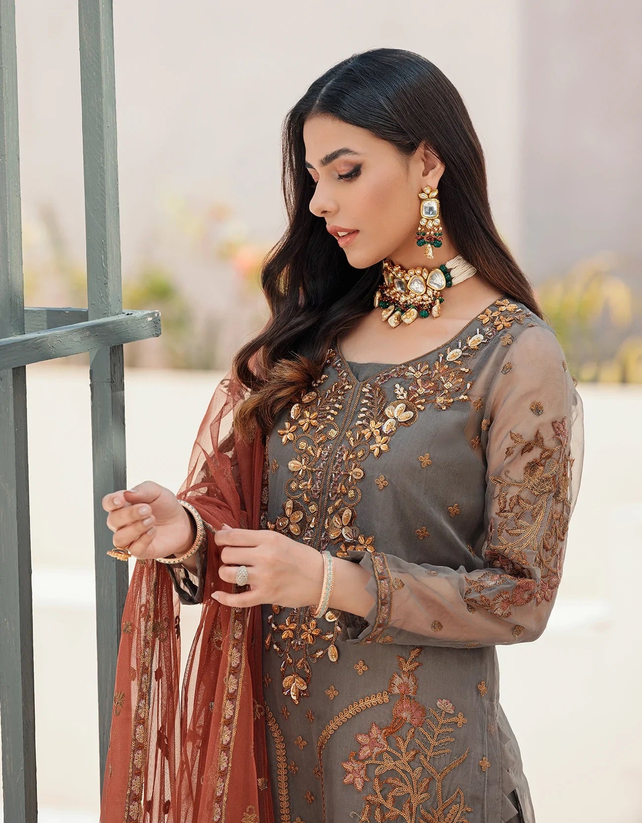Nafasat By Emaan Adeel Embroidered Organza Suits Unstitched 3 Piece NF-03
