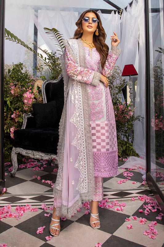 Azure Luxe Festive Organza 3 Piece Unstitched Suit - 04 Lotus
