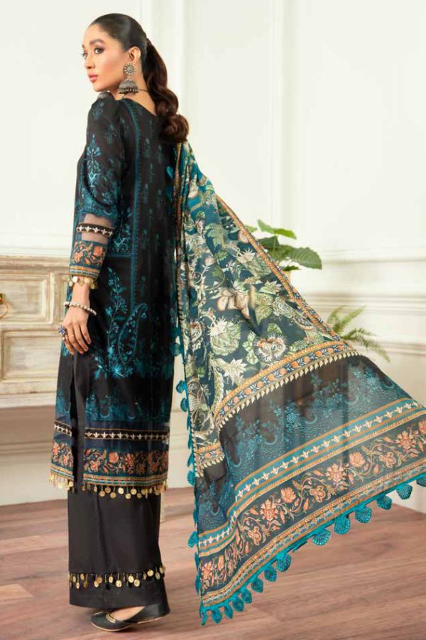 Mausummery Digital Printed Lawn Unstitched 3 Piece Suit – 04 Smoky Black
