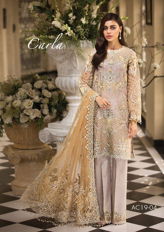 Anaya Festive Embroidered Organza Unstitched 3 piece Suit - 04 Carla