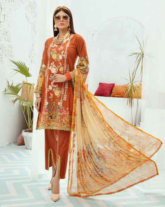 NUR Special Edition Embroidered Lawn Unstitched 3pc Dress - SE 404