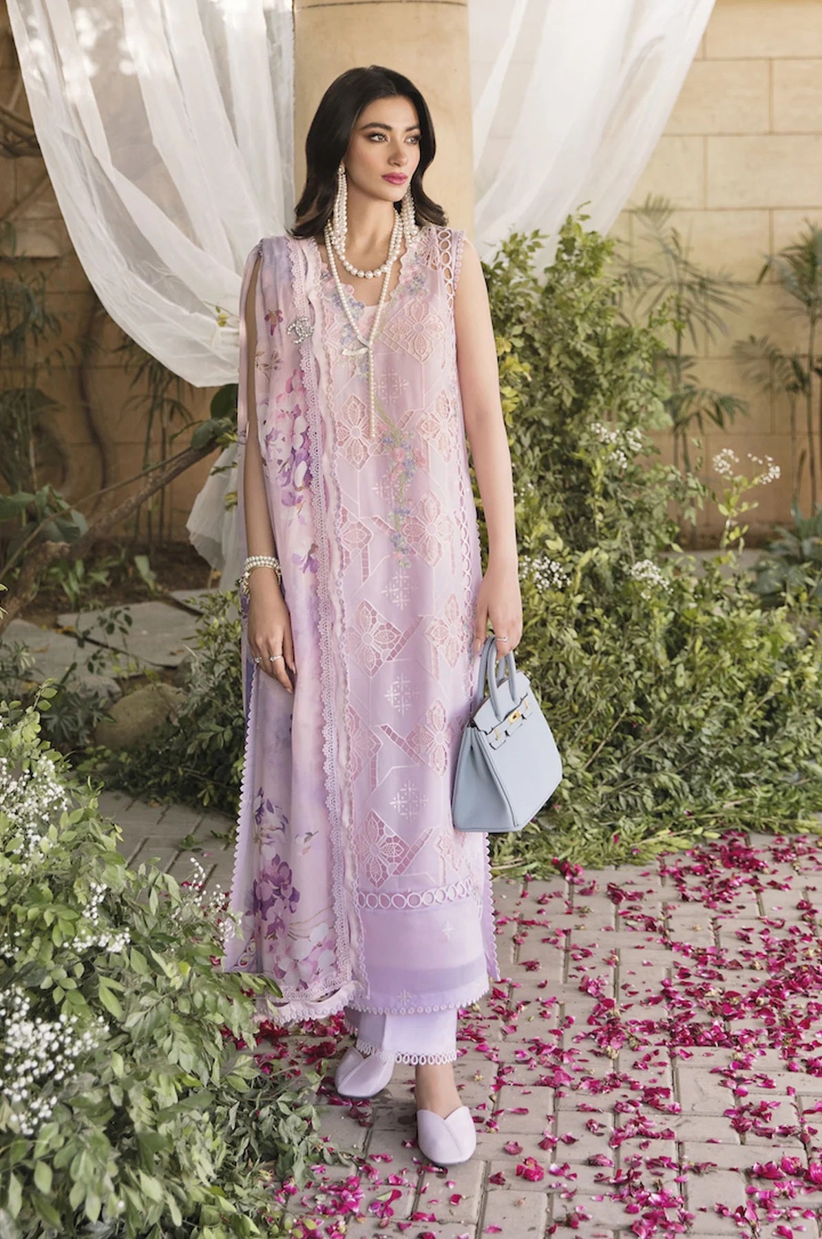Sable Vogue Embroidered Lawn Suits Unstitched 3 Piece SL-04-23-V1 IRIS - Luxury Collection