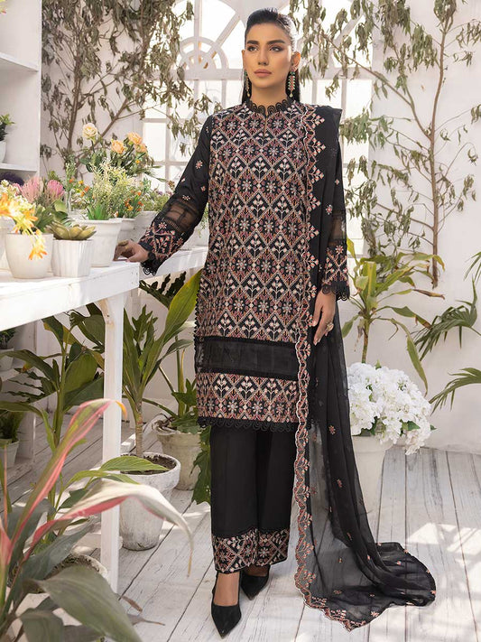 Majestic Embroidered Lawn Dress Unstitched 3pc D-04