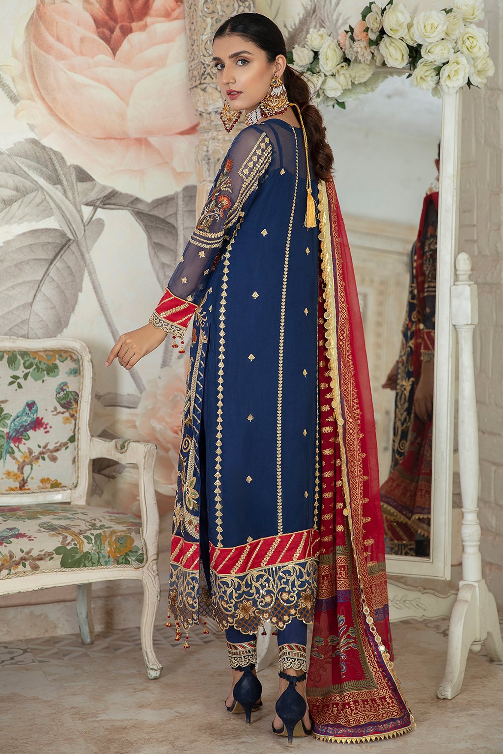 Emaan Adeel Embroidered Chiffon Dress Unstitched 3piece - LE 04