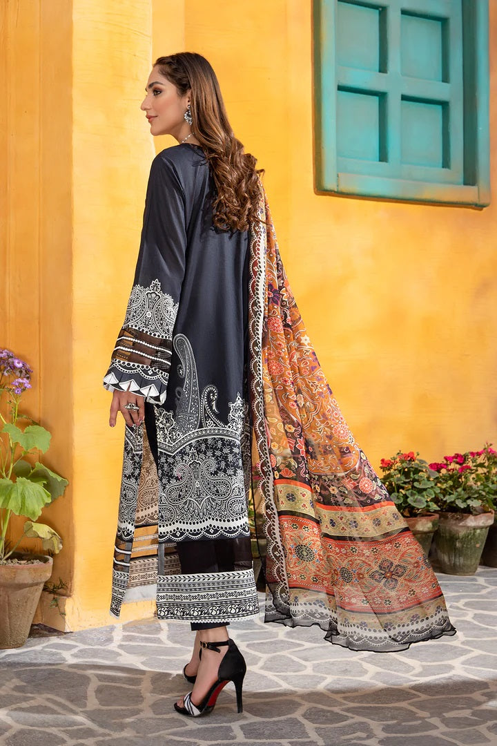 Jahanara Embroidered Lawn Suits Unstitched 3 Piece J16-04 Black