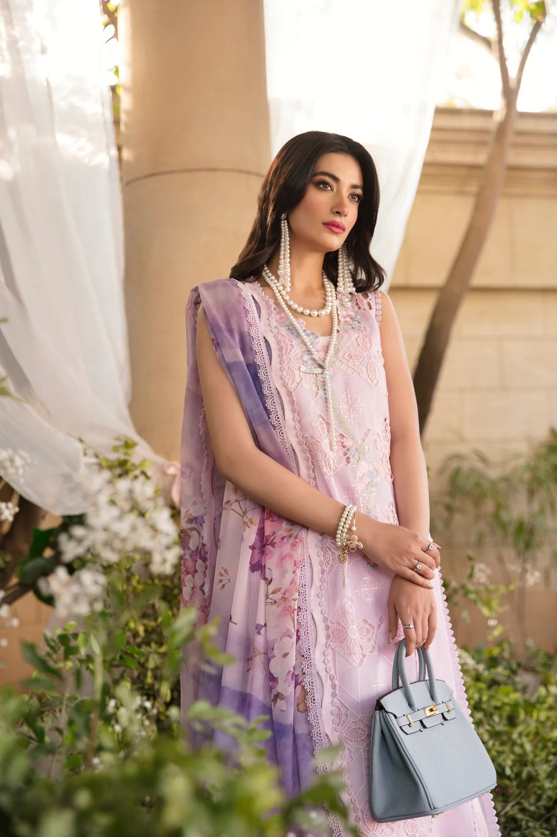 Sable Vogue Embroidered Lawn Suits Unstitched 3 Piece SL-04-23-V1 IRIS - Luxury Collection